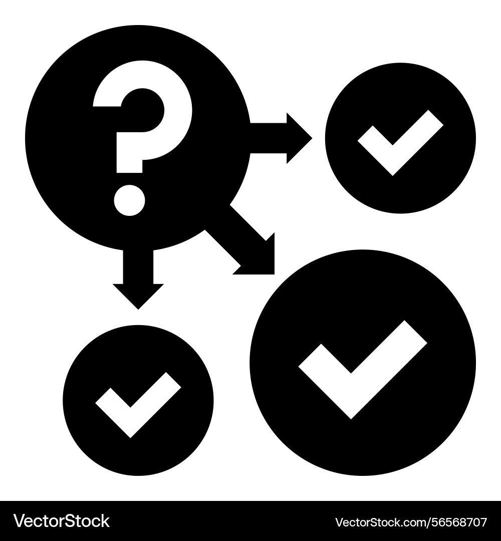 Question mark with multiple answers icon Question mark with multiple answers icon vector image