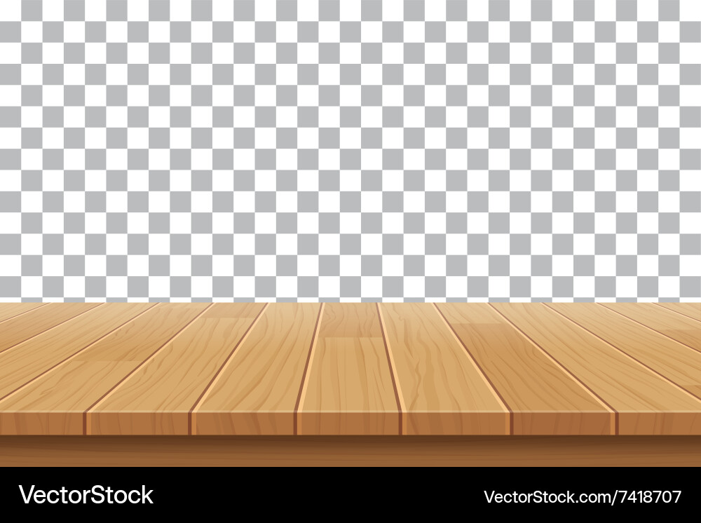 Wood table top on isolated background Royalty Free Vector