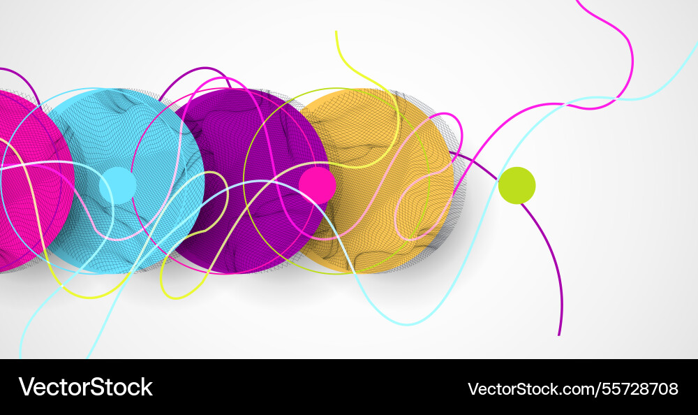 Abstract colored background wireframe circles Abstract colored background wireframe circles Vector Image