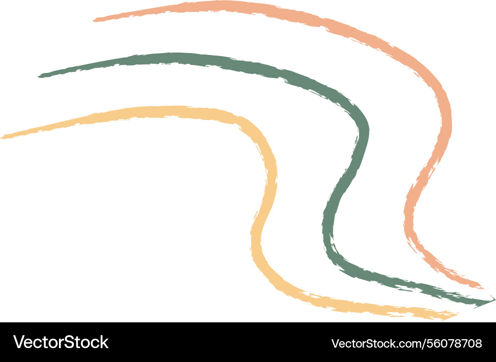 Curved lines with textured effect Vector Image