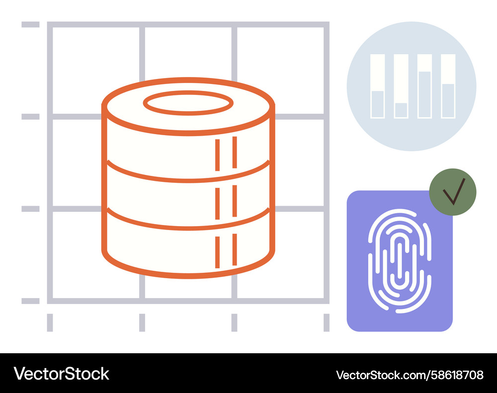 Data storage visualization with fingerprint Data storage visualization with fingerprint Vector Image