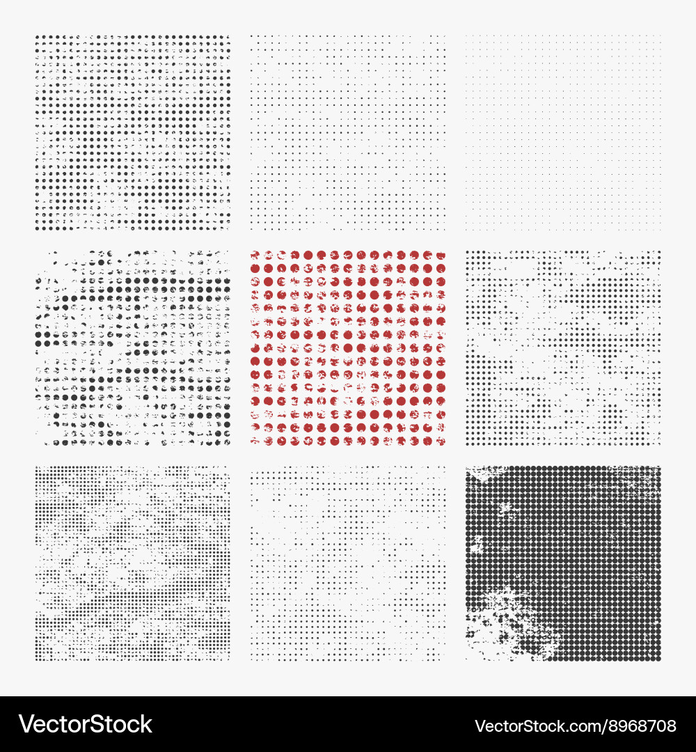 Distressed Halftone Textures Vector Image