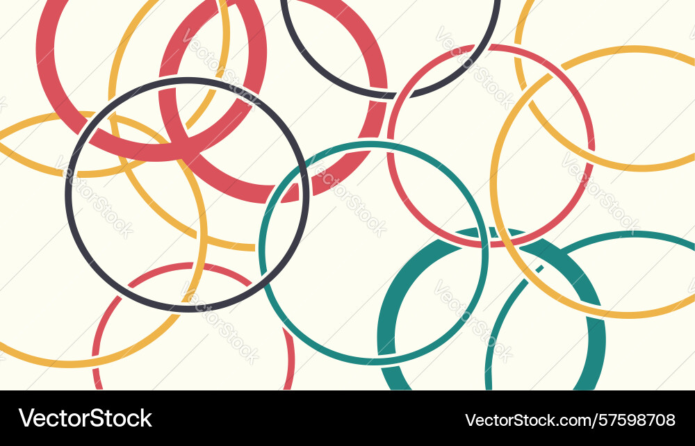 Dynamic intersecting circles abstract geometric vector image