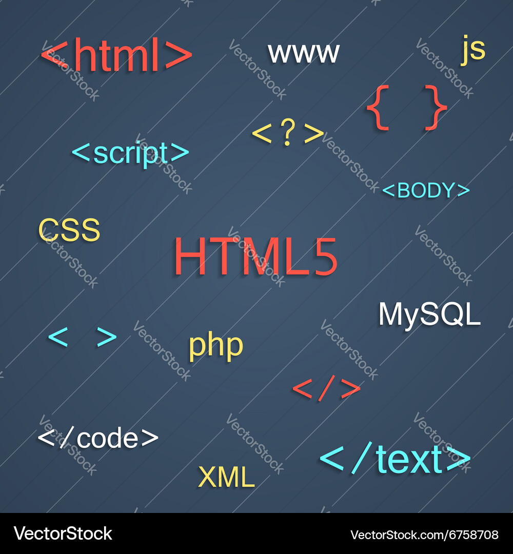 Farbcodierung und Programmierschrift Vektorbild