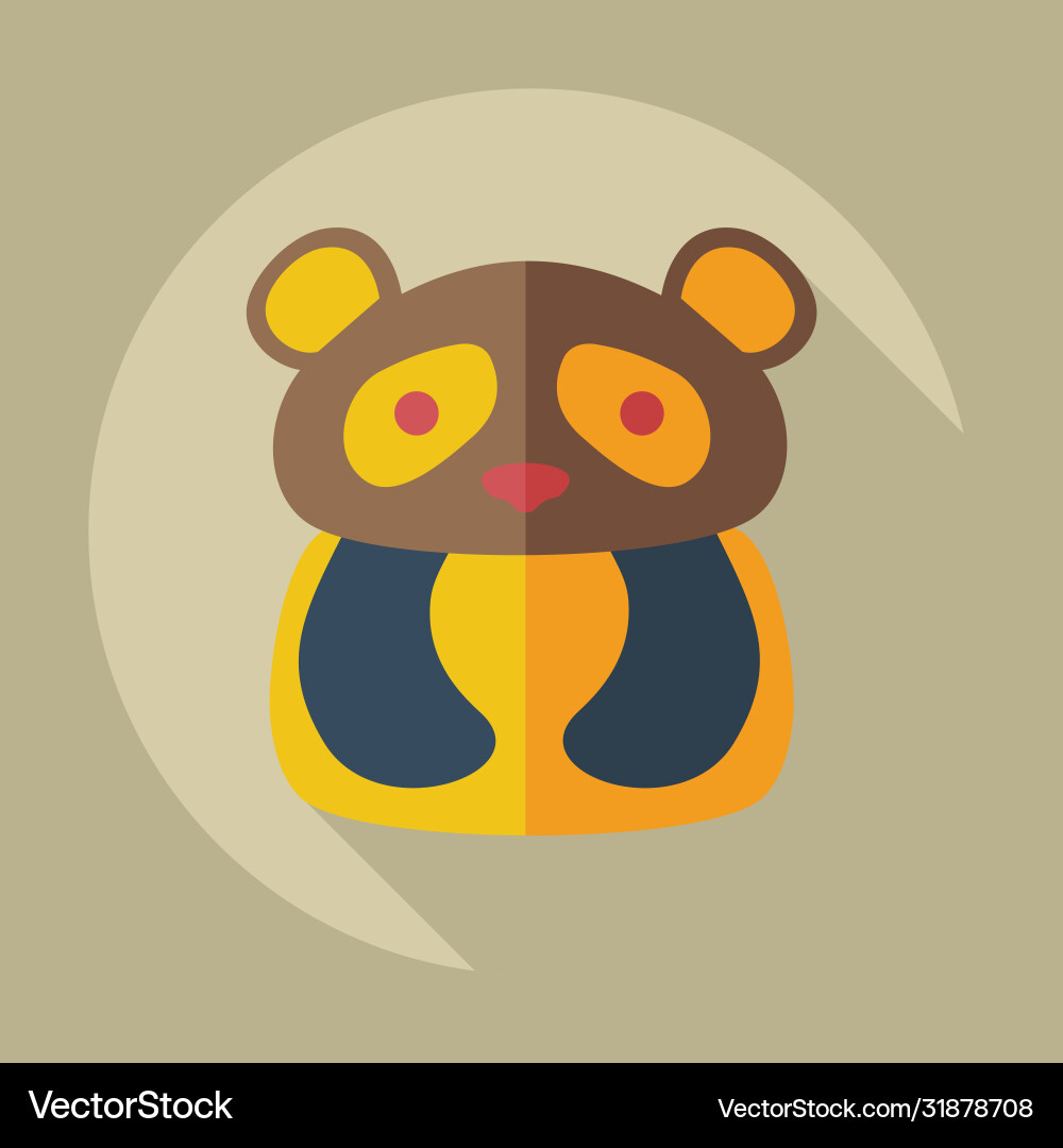 Flat modern design with shadow icons pandas Vector Image