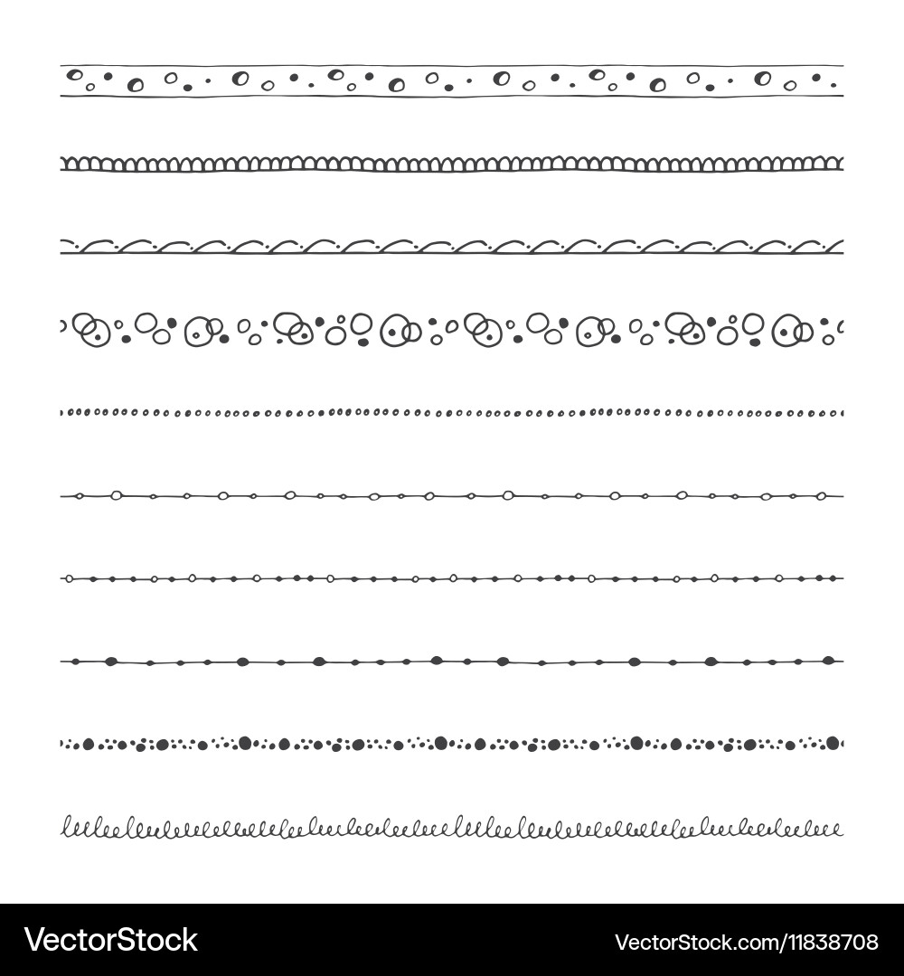 Hand Drawn Border Elements - Doodles & Patterns Vector Image