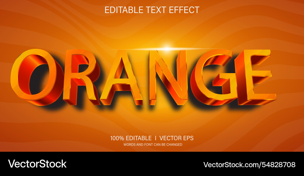 Orange 3d text effect with modern style design Orange 3d text effect with modern style design vector image