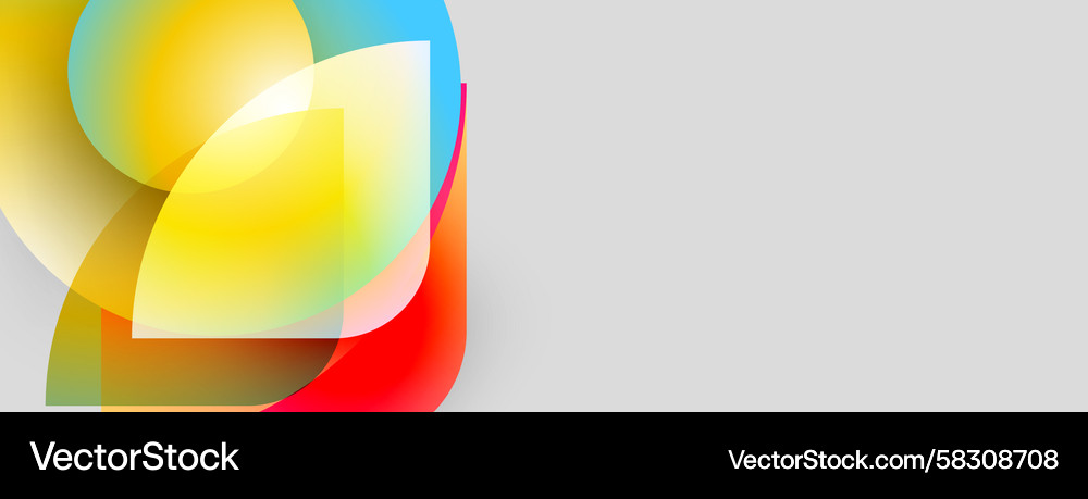 Overlapping Colorful Shapes - Abstract Art Vector Image