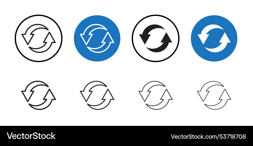 Reload button icon thin line art collection vector image