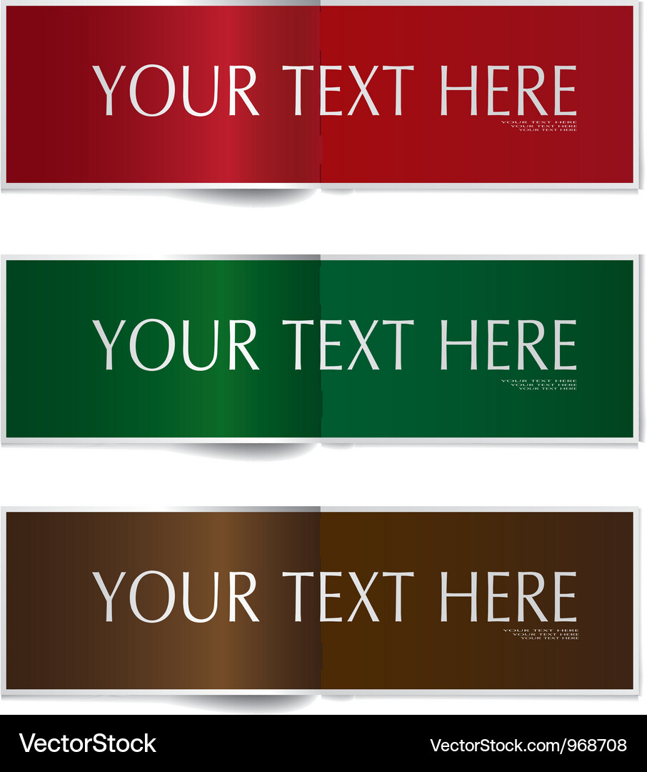 Template colorful open page banner set Vector Image