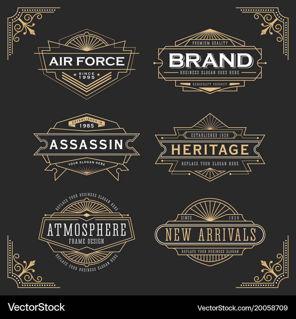 Art Deco Frame & Border Collection vector image