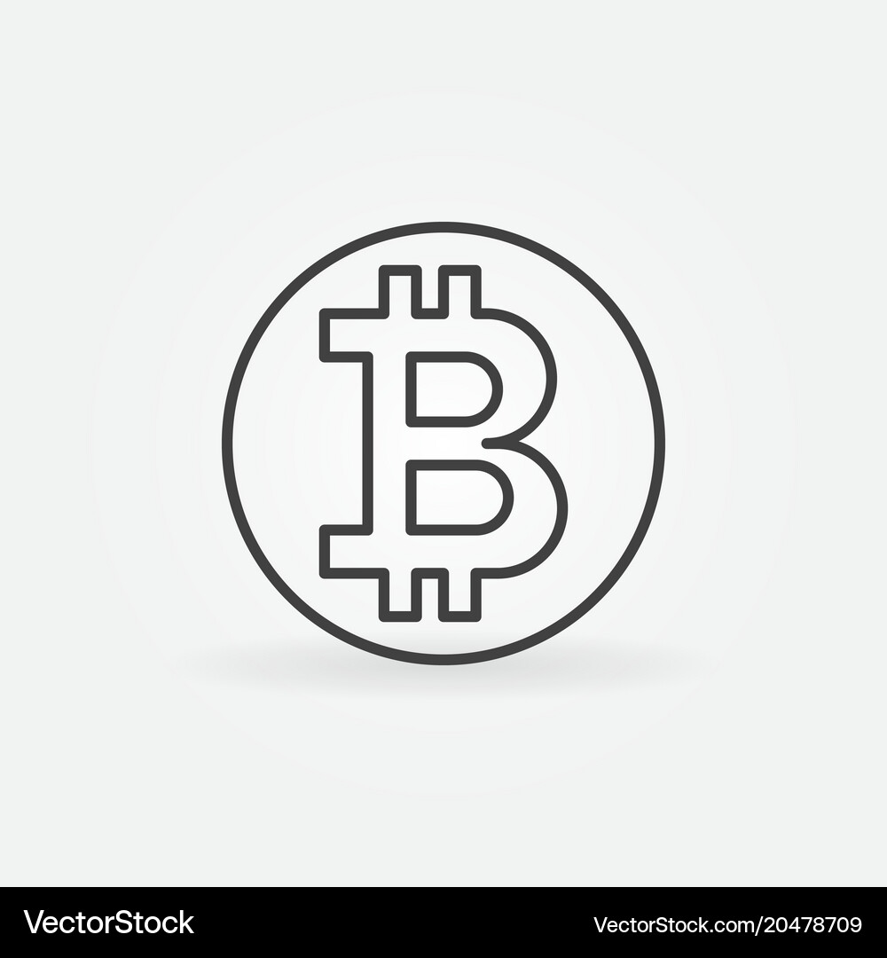 Bitcoin coin abstract icon in thin line – Royalty-Free Vector | VectorStock