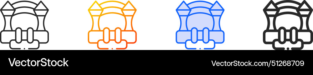 Bouncy castle iconthin linear gradient blue Vector Image