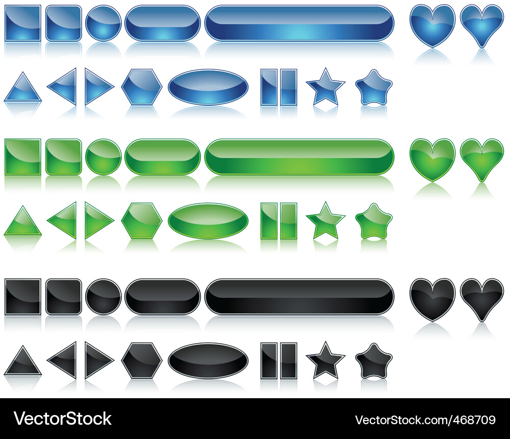Colorful Button Set Vector Image