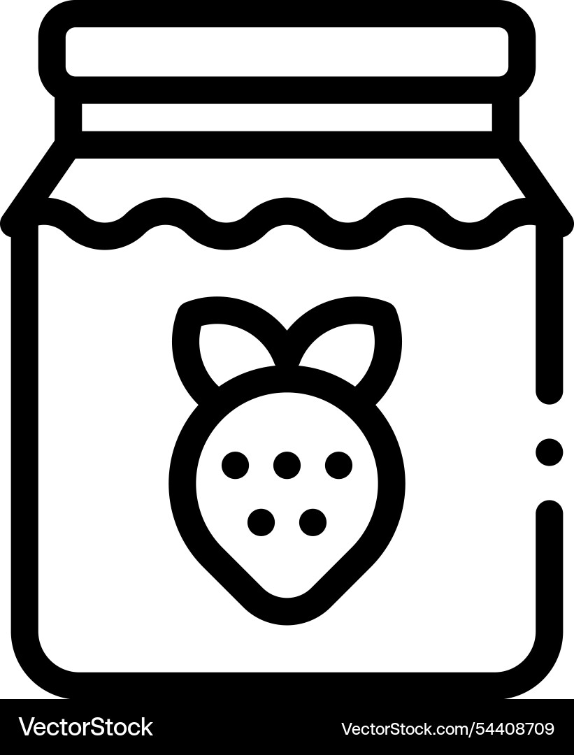 Jam icon thin linear style design isolated Jam icon thin linear style design isolated Vector Image