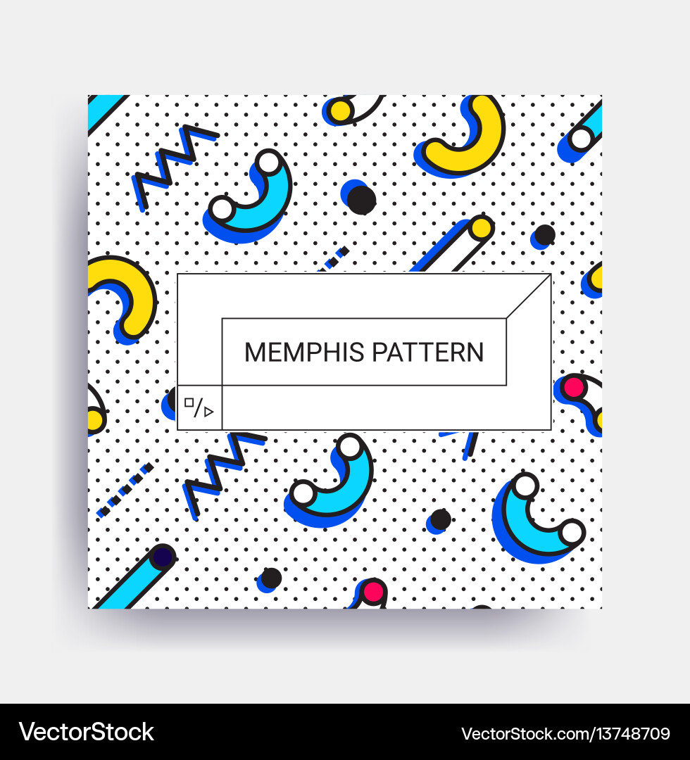 Memphis Style Pattern Vector Image
