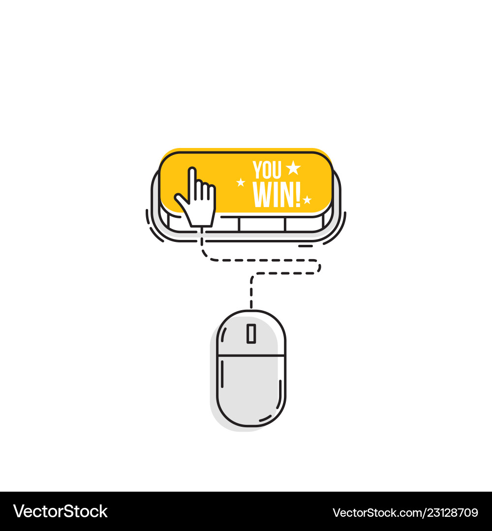 Mouse Cursor on Win Button vector image