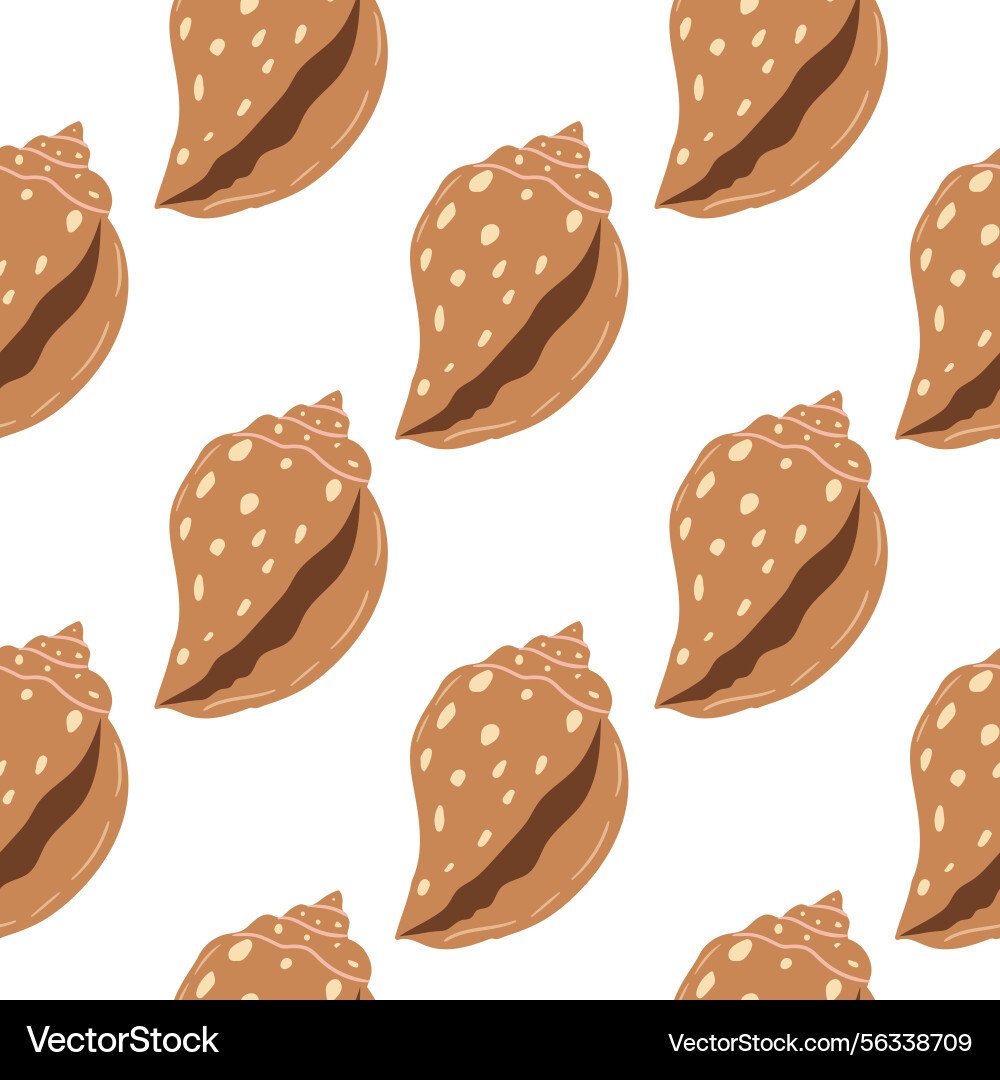 Seashell pattern design with brown colors Seashell pattern design with brown colors vector image