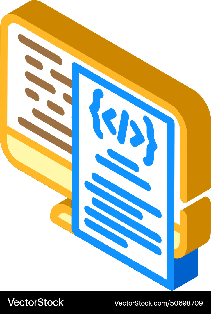 Software documentation technical writer isometric Software documentation technical writer isometric vector image