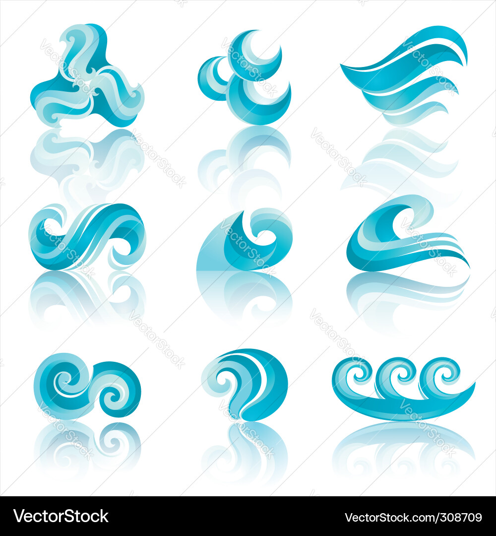 Water Icon Set vector image