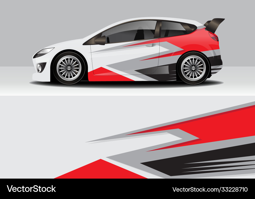 Abstract Sporty Car Wrap Vector Image