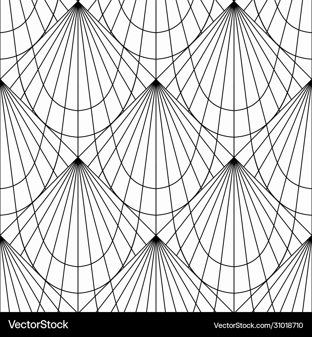 Art Deco Pattern - Schwarz & Weiß Vektorbild