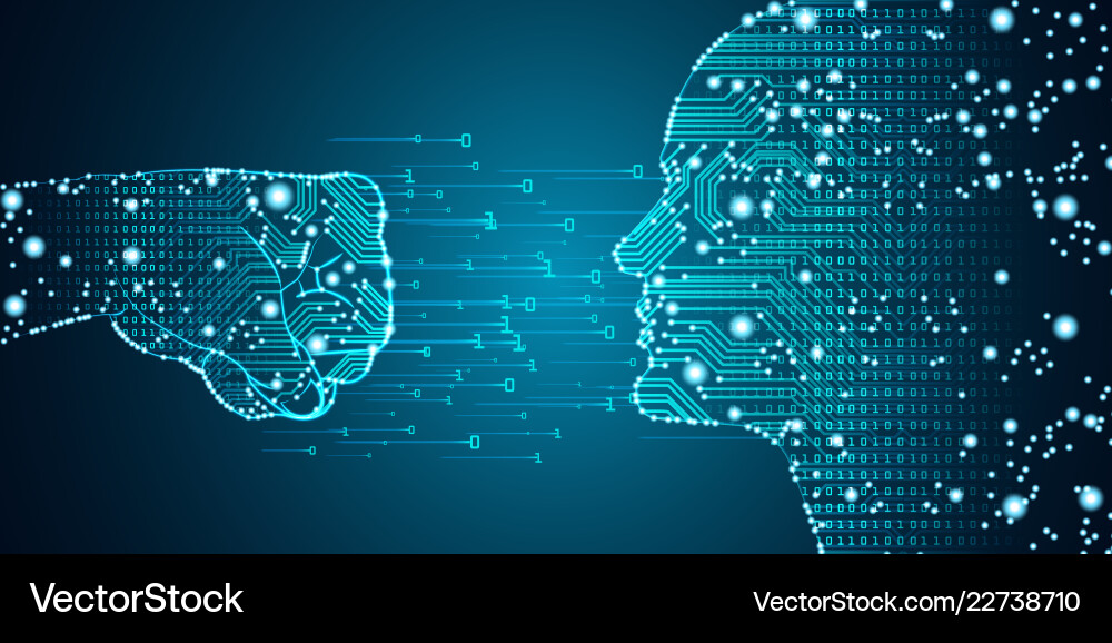 Big data and artificial intelligence hacking Big data and artificial intelligence hacking vector image