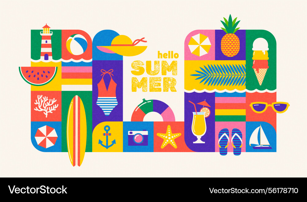 Bunte Sommerferien und Reisen Bunte Sommerferien und Reisen vektorbild