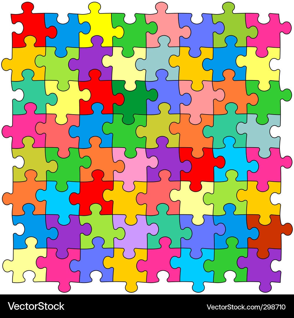 Colorful Seamless Puzzle Background Vector Image