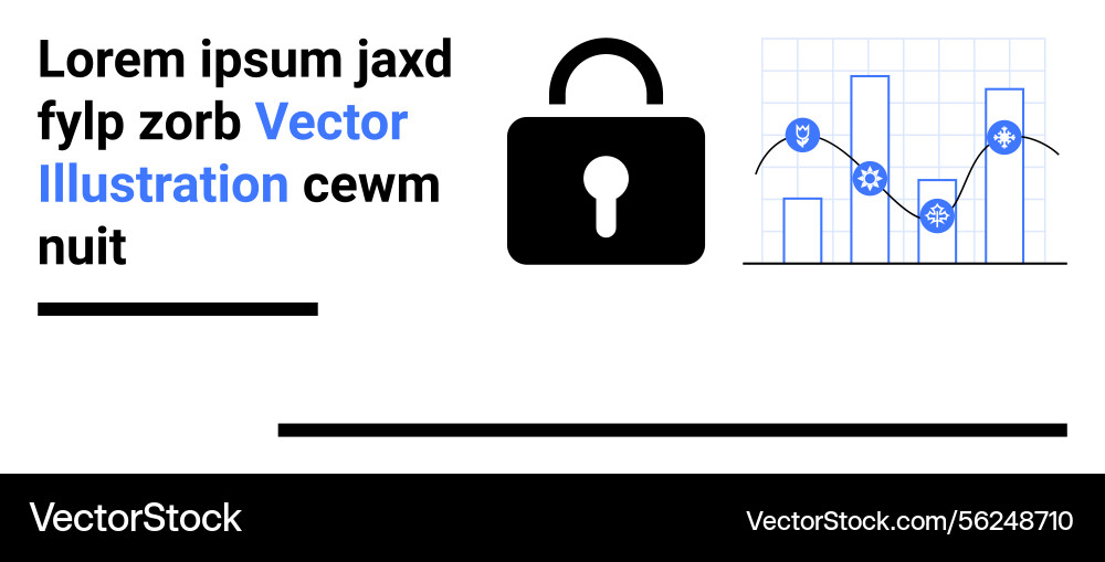 Data security with growth analytics chart and bold Data security with growth analytics chart and bold vector image