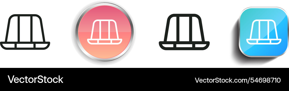 Hat icon thin linear regular and button style vector image