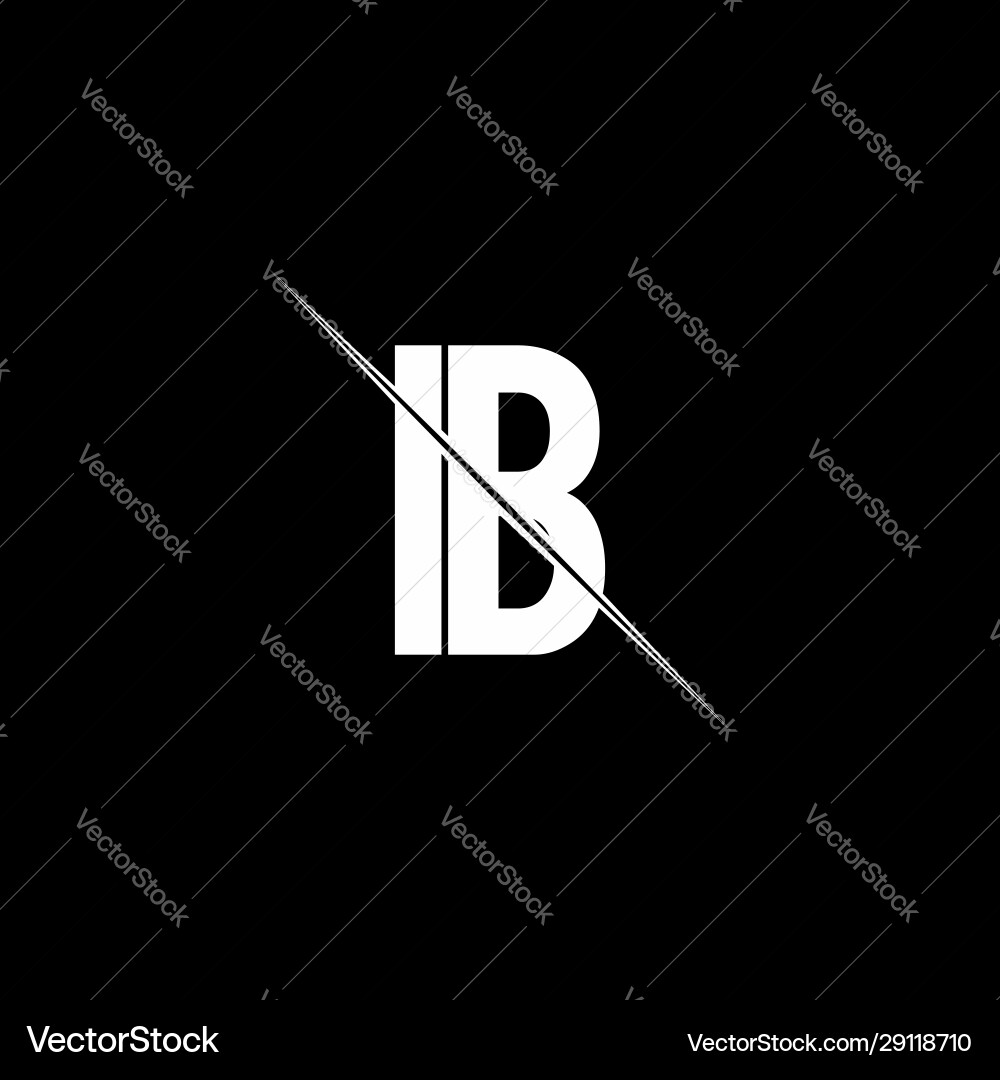 Ib logo monogram with slash style design template Vector Image