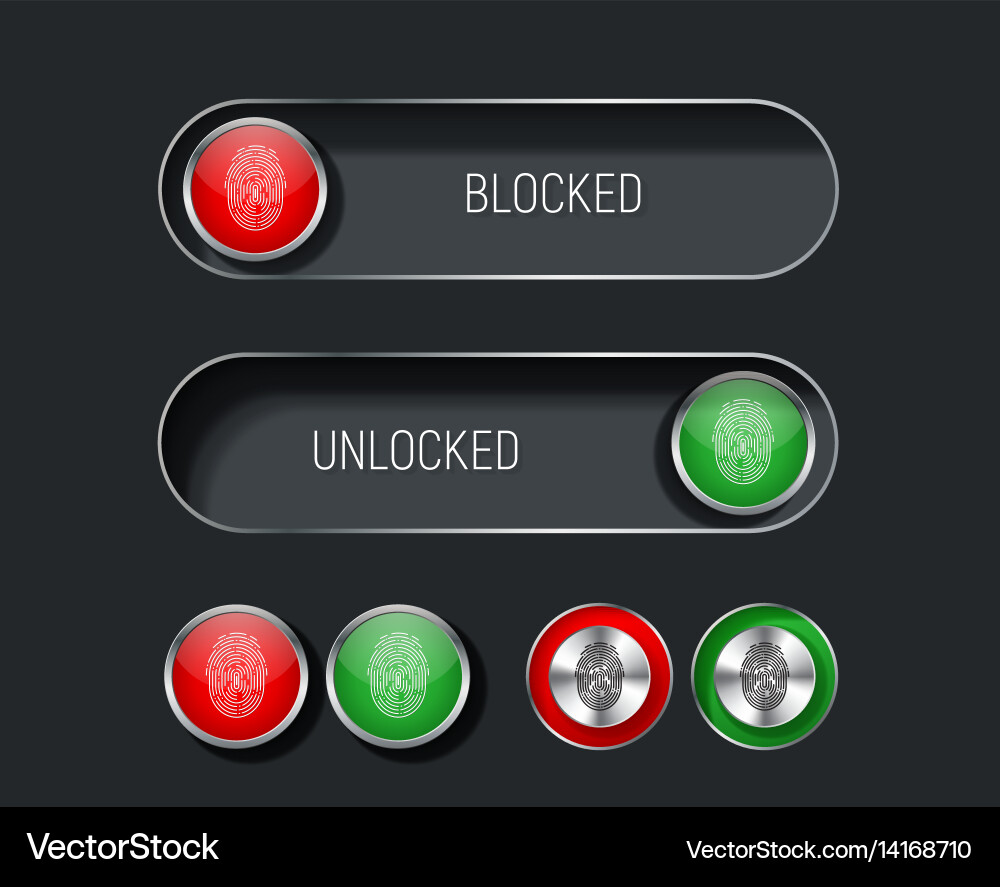 Lock & Unlock Interface Elements Vector Image