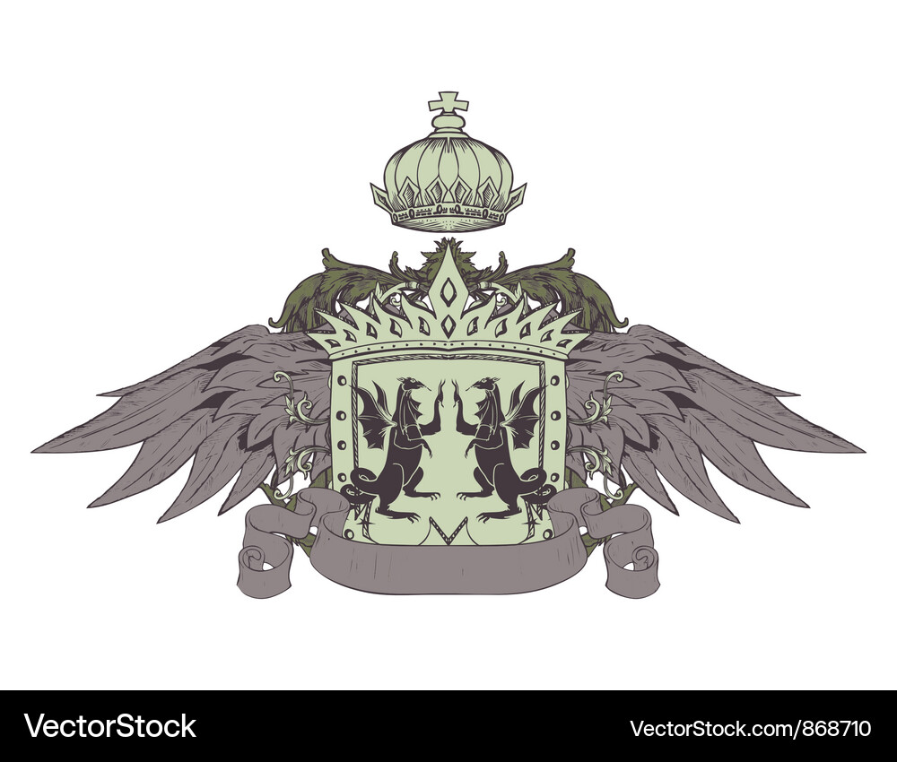 Noble Crest with Scroll Vector Image