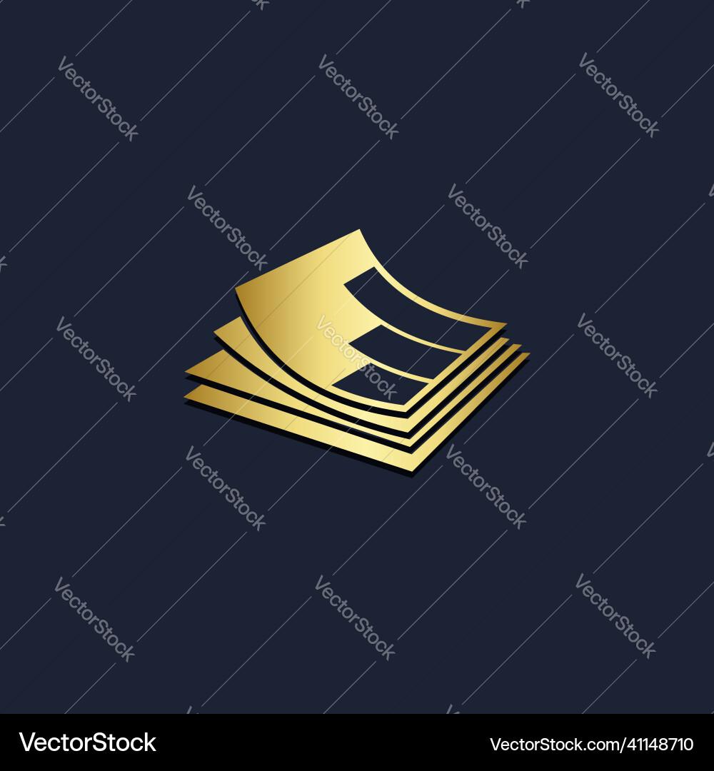 Papierdokument Business Gold Logo Papierdokument Business Gold Logo vektorbild
