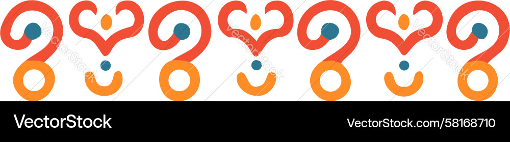 Red Question Mark Repeating Pattern Vector Image