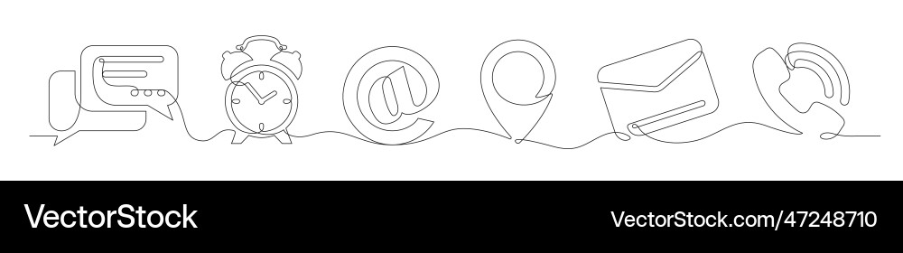 Set of continuous one line business icons Vector Image
