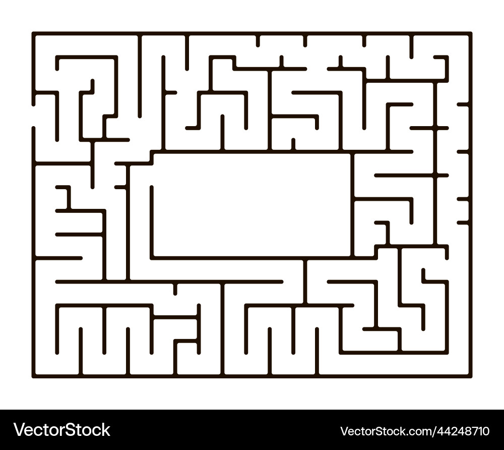 Simple line maze or labyrinth with empty space Simple line maze or labyrinth with empty space vector image