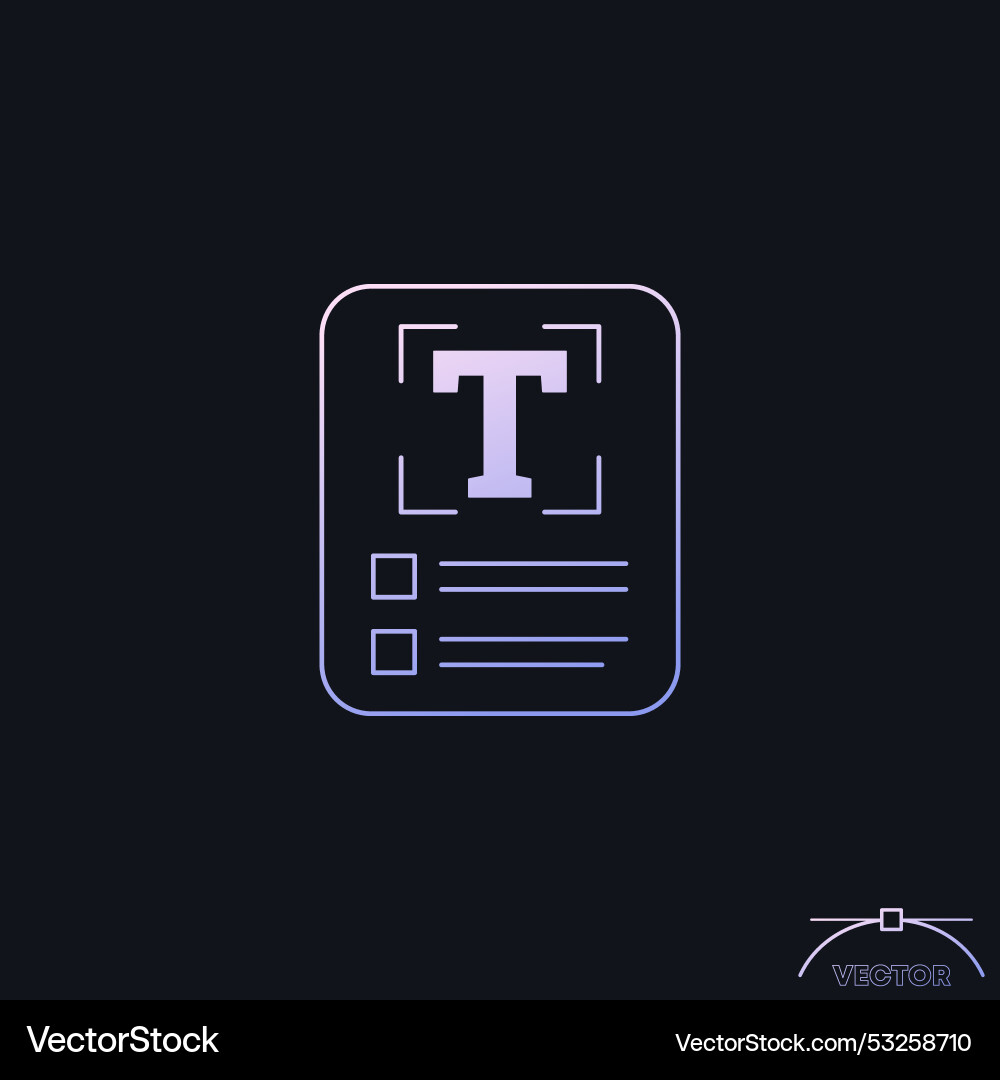 Text scan icon with a gradient Vector Image