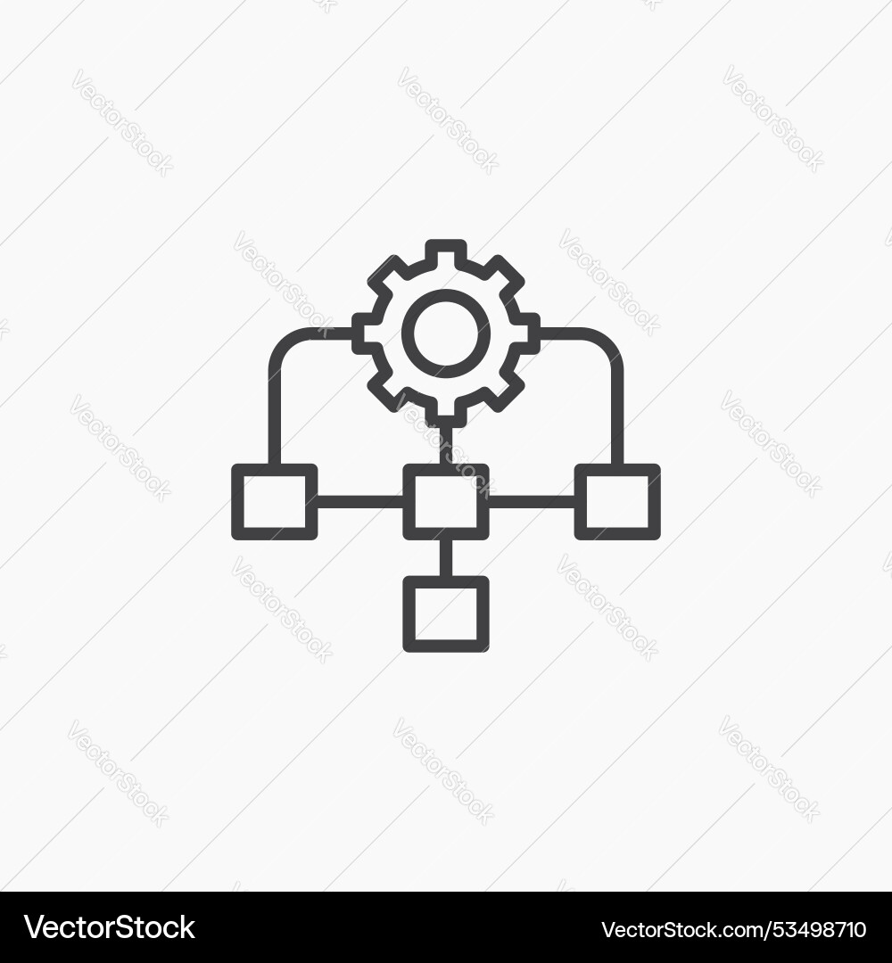 Workflow processline in thin line black color Workflow processline in thin line black color vector image