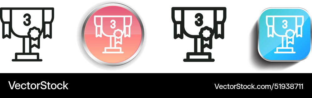 Bronze cup icon thin linear regular and button Vector Image
