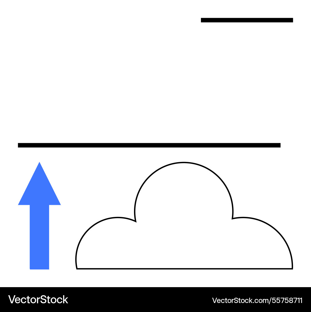 Cloud storage concept with upload arrow pointing Vector Image