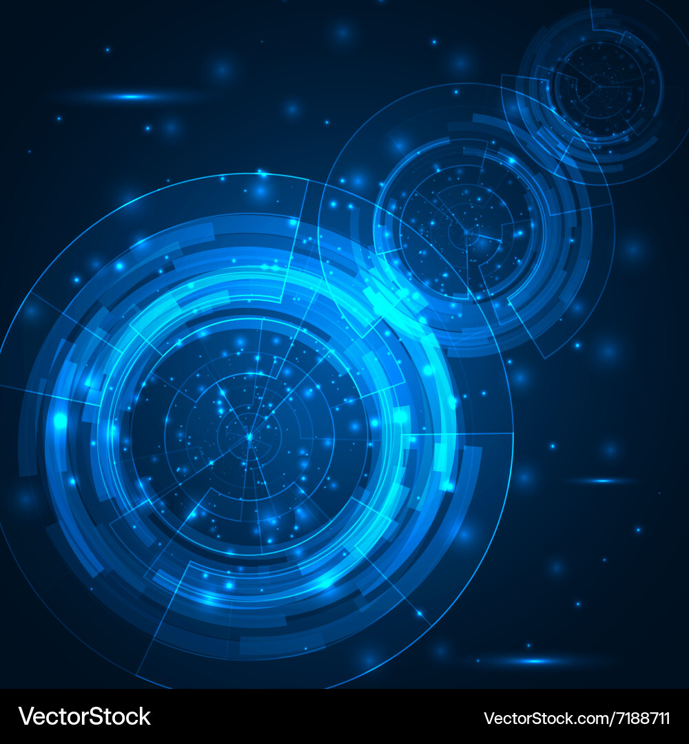 Futuristic Tech Background with HUD vector image