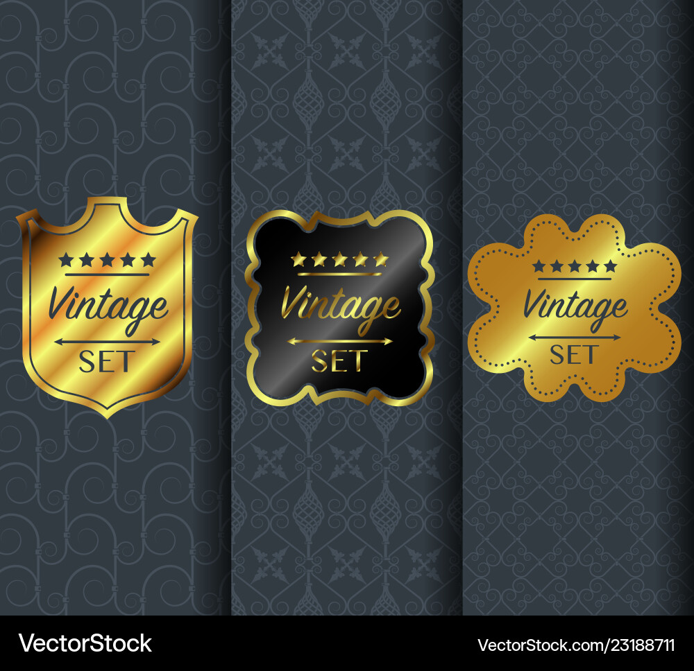Goldenes Vintage-Muster auf dunklem Hintergrund Goldenes Vintage-Muster auf dunklem Hintergrund vektorbild