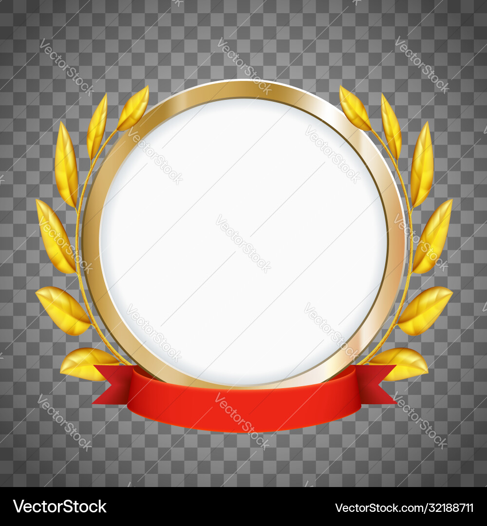 Round frame golden laurel wreath vector image