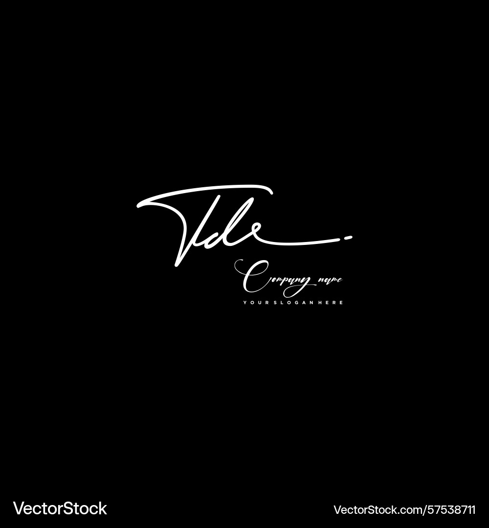 Signature style td initial logos initials logo Vector Image