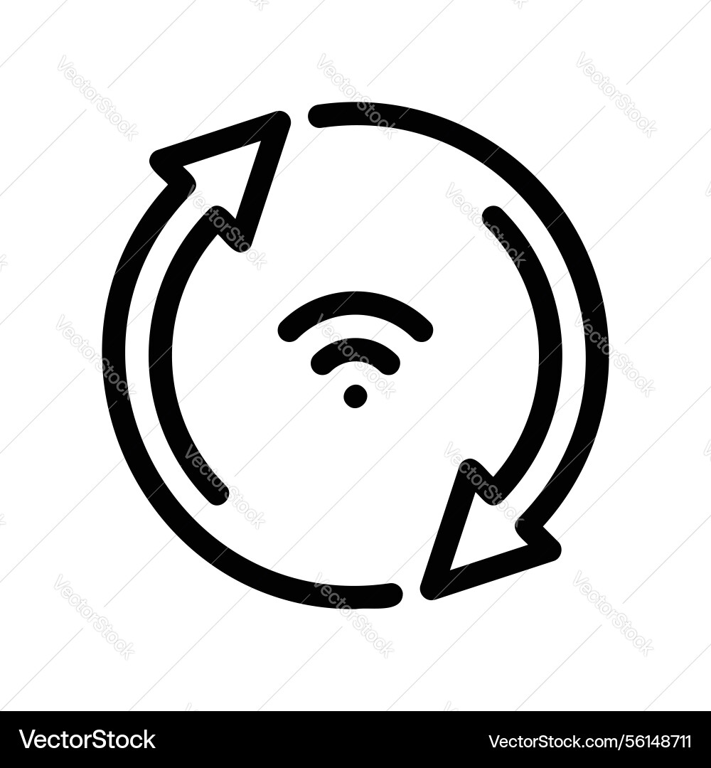 Wireless network connection symbol with refresh vector image