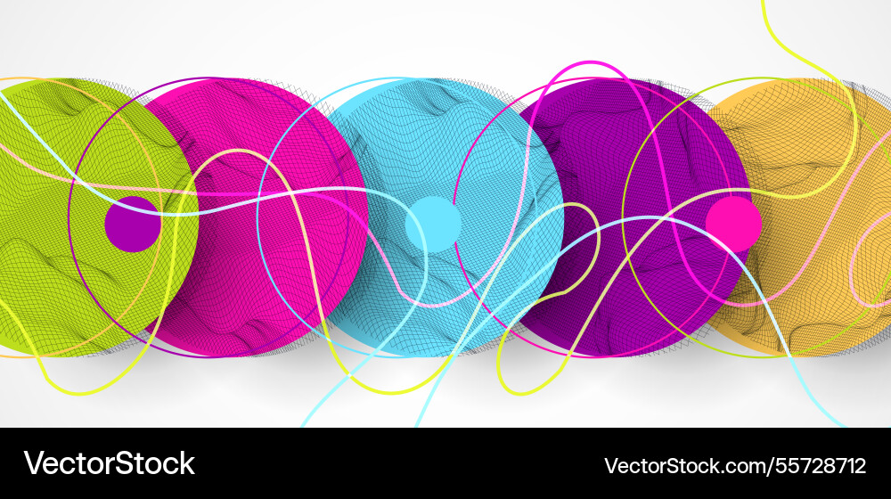 Abstract colored background wireframe circles Abstract colored background wireframe circles vector image