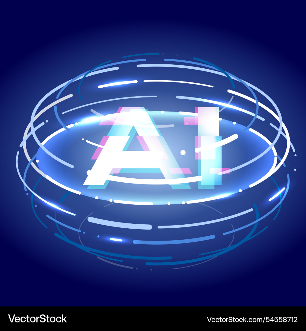 Concept of artificial intelligence ai with laser Concept of artificial intelligence ai with laser Vector Image