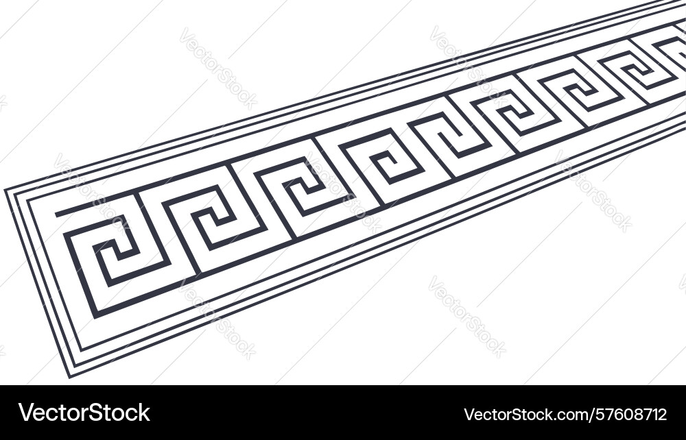 Continuous greek key pattern border classic motif vector image